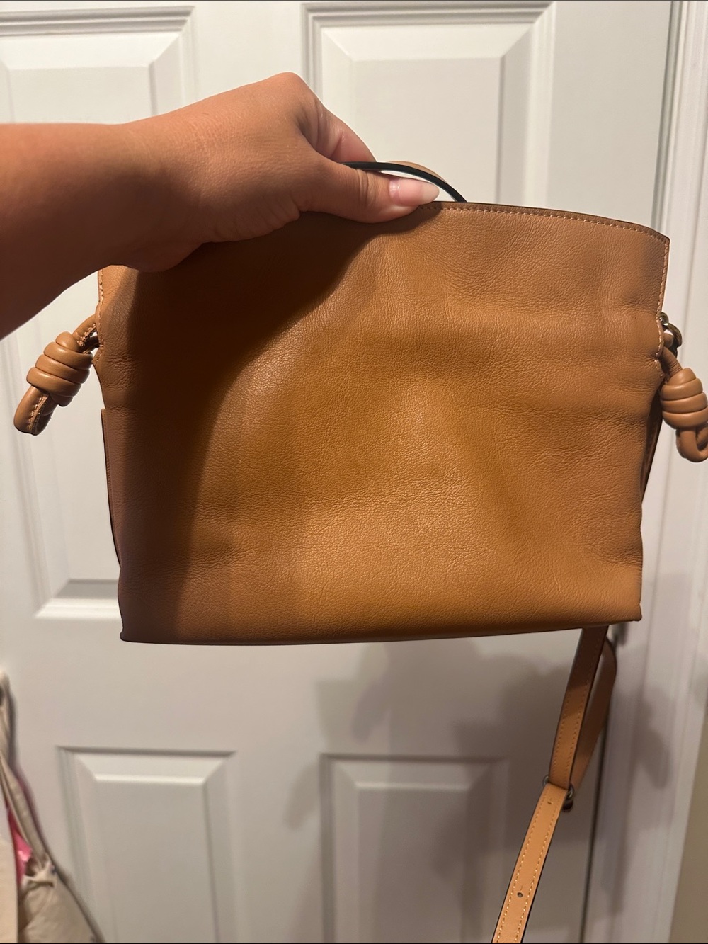Loewe mini Flamenco Shoulder & clutch Bag in Tan - Picture 4 of 5